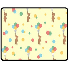 Bear 2 Double Sided Fleece Blanket (medium)  by nateshop