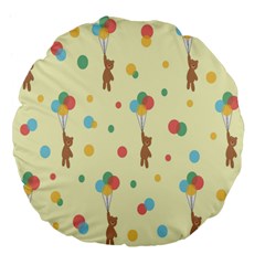 Bear 2 Large 18  Premium Flano Round Cushions by nateshop