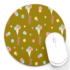 Bear 3 Round Mousepads by nateshop