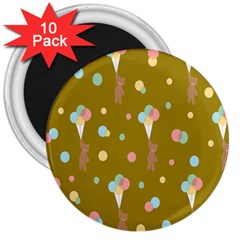 Bear 3 3  Magnets (10 Pack)  by nateshop