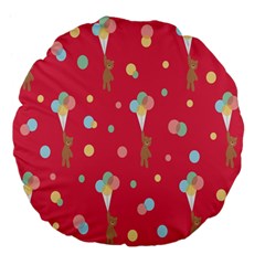 Bear 4 Large 18  Premium Flano Round Cushions by nateshop