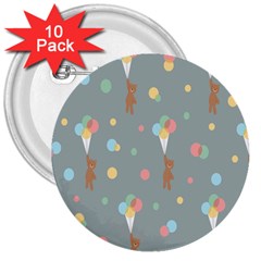 Bear 7 3  Buttons (10 Pack)  by nateshop