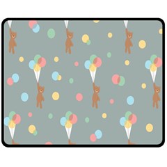 Bear 7 Double Sided Fleece Blanket (medium)  by nateshop