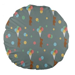 Bear 7 Large 18  Premium Flano Round Cushions by nateshop