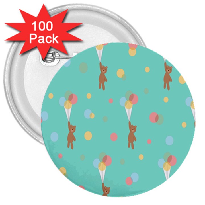 Bear 6 3  Buttons (100 pack) 