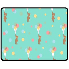 Bear 6 Double Sided Fleece Blanket (medium)  by nateshop