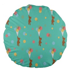 Bear 6 Large 18  Premium Flano Round Cushions by nateshop