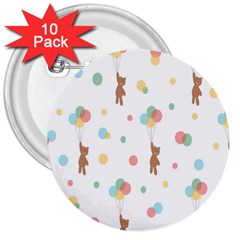 Bear 3  Buttons (10 Pack)  by nateshop