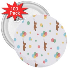 Bear 3  Buttons (100 Pack)  by nateshop