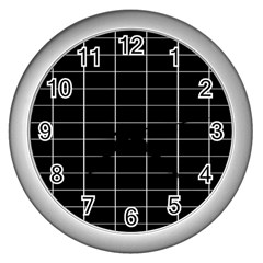 Box Black Wall Clock (silver) by nateshop