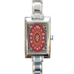 Buddhist Mandala Rectangle Italian Charm Watch by nateshop