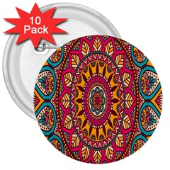 Buddhist Mandala 3  Buttons (10 Pack)  by nateshop