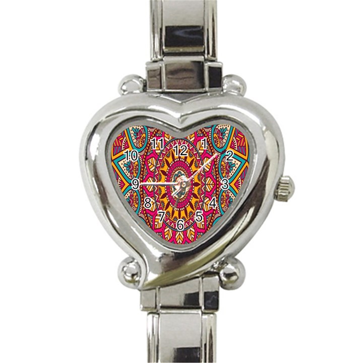 Buddhist Mandala Heart Italian Charm Watch