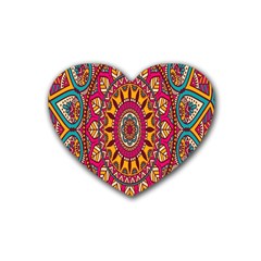 Buddhist Mandala Rubber Heart Coaster (4 Pack)