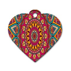 Buddhist Mandala Dog Tag Heart (two Sides) by nateshop