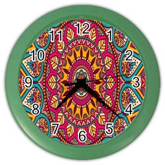 Buddhist Mandala Color Wall Clock by nateshop