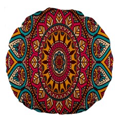 Buddhist Mandala Large 18  Premium Round Cushions by nateshop