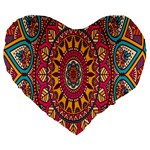 Buddhist Mandala Large 19  Premium Heart Shape Cushions Front