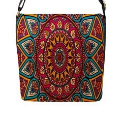 Buddhist Mandala Flap Closure Messenger Bag (l) by nateshop