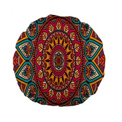 Buddhist Mandala Standard 15  Premium Flano Round Cushions by nateshop