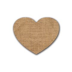 Burlap Texture Rubber Heart Coaster (4 Pack) by nateshop