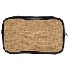 Burlap Texture Toiletries Bag (one Side) by nateshop