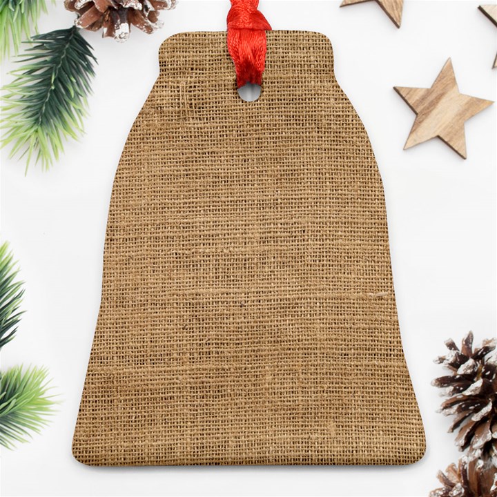 Burlap Texture Bell Ornament (Two Sides)