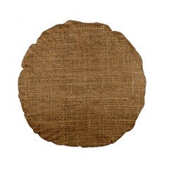 Burlap Texture Standard 15  Premium Round Cushions by nateshop