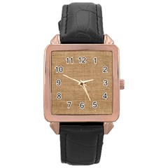 Burlap Texture Rose Gold Leather Watch  by nateshop