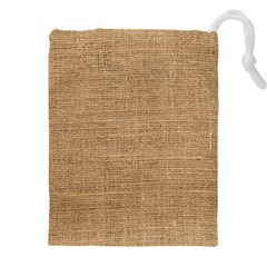 Burlap Texture Drawstring Pouch (4xl) by nateshop