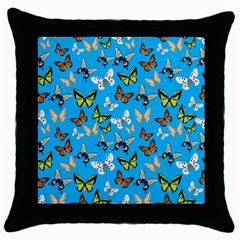 Butterflies Throw Pillow Case (black) by nateshop