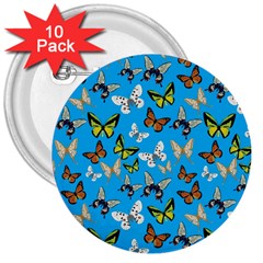 Butterflies 3  Buttons (10 Pack)  by nateshop