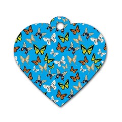 Butterflies Dog Tag Heart (two Sides) by nateshop