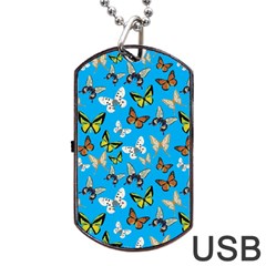 Butterflies Dog Tag Usb Flash (one Side) by nateshop