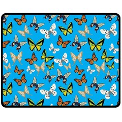 Butterflies Double Sided Fleece Blanket (medium)  by nateshop