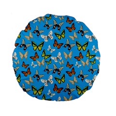 Butterflies Standard 15  Premium Flano Round Cushions by nateshop