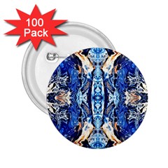 Cobalt On Gold Symmetry 2 25  Buttons (100 Pack)  by kaleidomarblingart