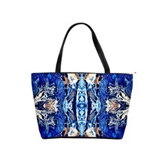 Cobalt On Gold Symmetry Classic Shoulder Handbag by kaleidomarblingart