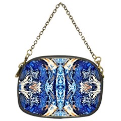 Cobalt On Gold Symmetry Chain Purse (one Side) by kaleidomarblingart