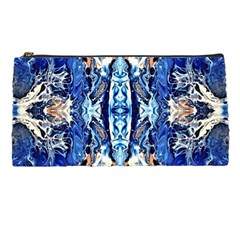 Cobalt On Gold Symmetry Pencil Case by kaleidomarblingart