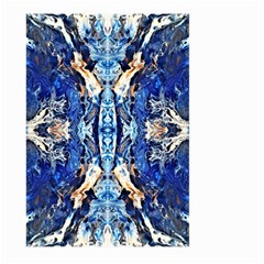 Cobalt On Gold Symmetry Large Garden Flag (two Sides) by kaleidomarblingart