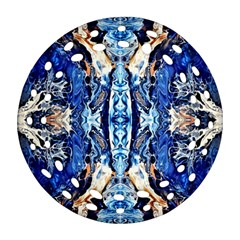 Cobalt On Gold Symmetry Ornament (round Filigree) by kaleidomarblingart