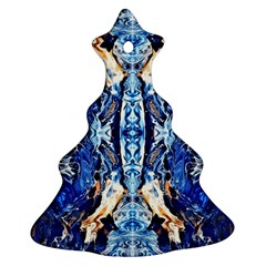 Cobalt On Gold Symmetry Ornament (christmas Tree)  by kaleidomarblingart