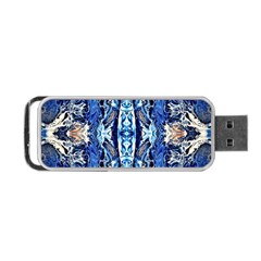 Cobalt On Gold Symmetry Portable Usb Flash (one Side) by kaleidomarblingart