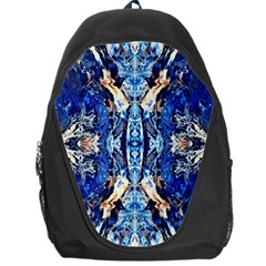 Cobalt On Gold Symmetry Backpack Bag by kaleidomarblingart