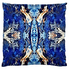 Cobalt On Gold Symmetry Standard Flano Cushion Case (one Side) by kaleidomarblingart