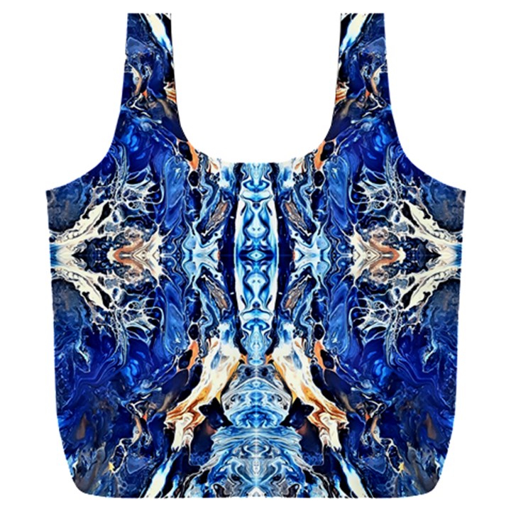 Cobalt on gold symmetry Full Print Recycle Bag (XXL)