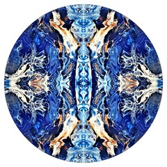 Cobalt On Gold Symmetry Round Trivet