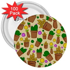 Cactus 3  Buttons (100 Pack)  by nateshop