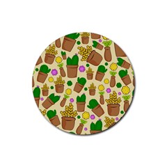 Cactus Rubber Round Coaster (4 Pack) by nateshop